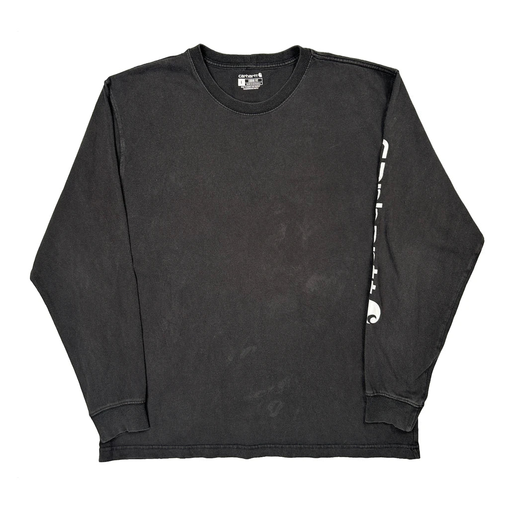 Carhartt Long Sleeve T-Shirt - Large Black Cotton