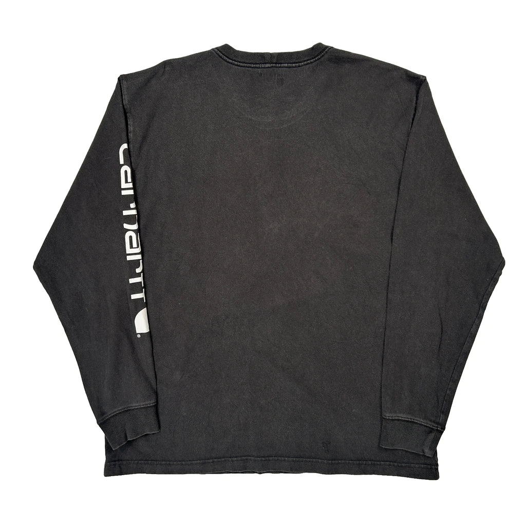 Carhartt Long Sleeve T-Shirt - Large Black Cotton - Image 2