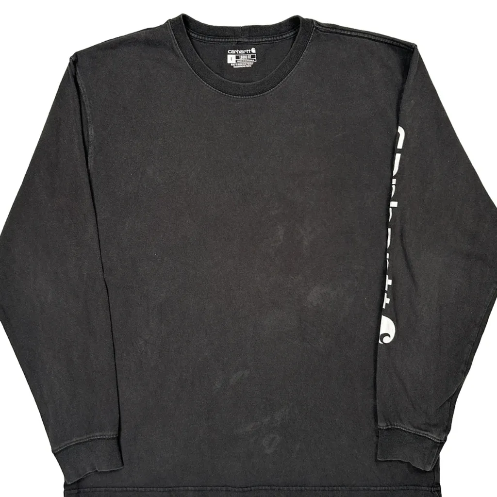 Carhartt Long Sleeve T-Shirt - Large Black Cotton - Image 4