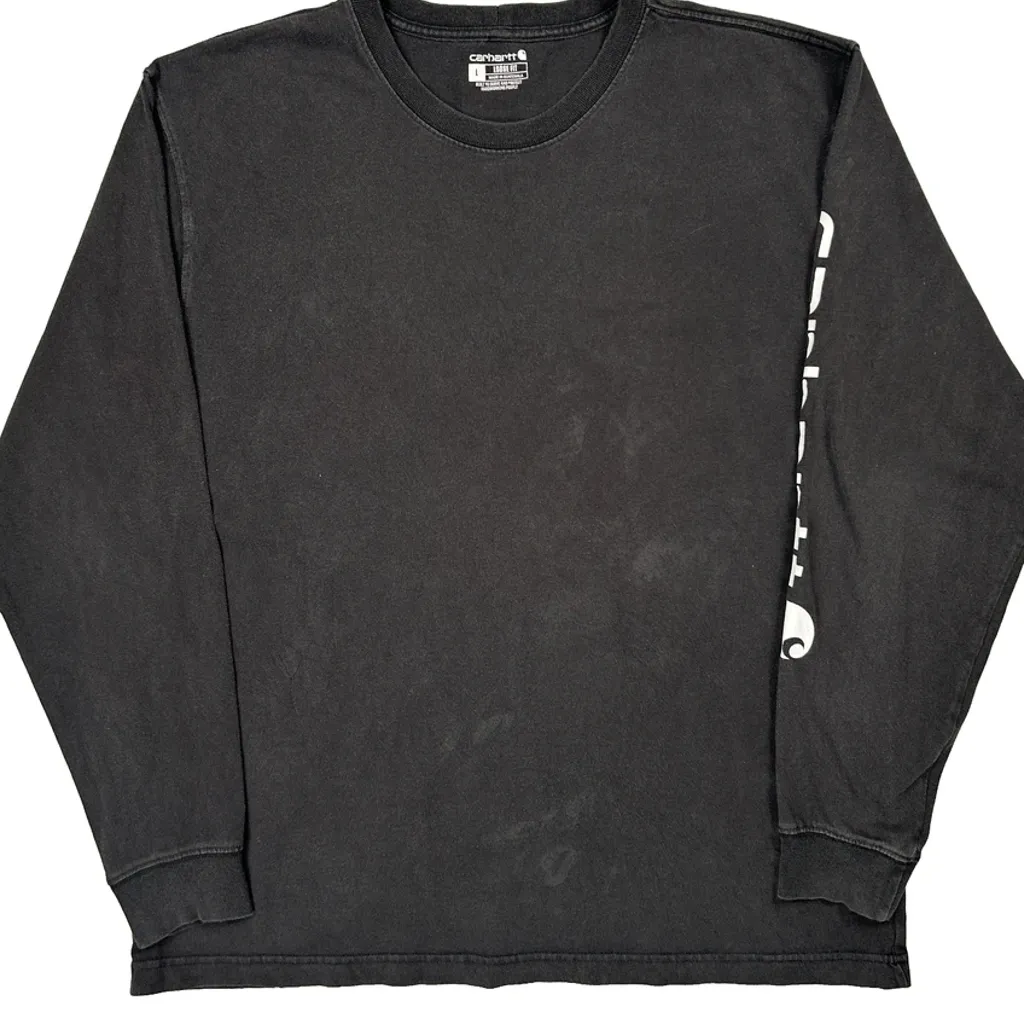 Carhartt Long Sleeve T-Shirt - Large Black Cotton - Image 5