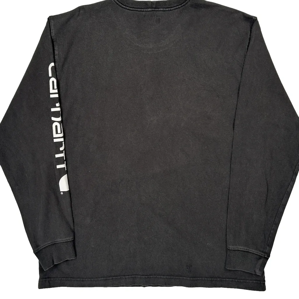 Carhartt Long Sleeve T-Shirt - Large Black Cotton - Image 6
