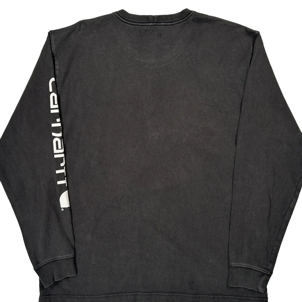 Carhartt Long Sleeve T-Shirt - Large Black Cotton - Image 7