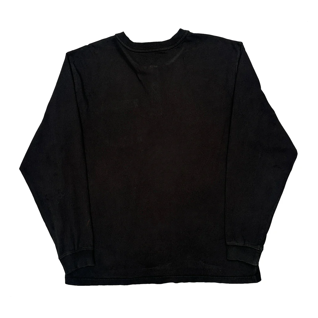 Carhartt Henley Long Sleeve T-Shirt - Large Black Cotton - Image 2