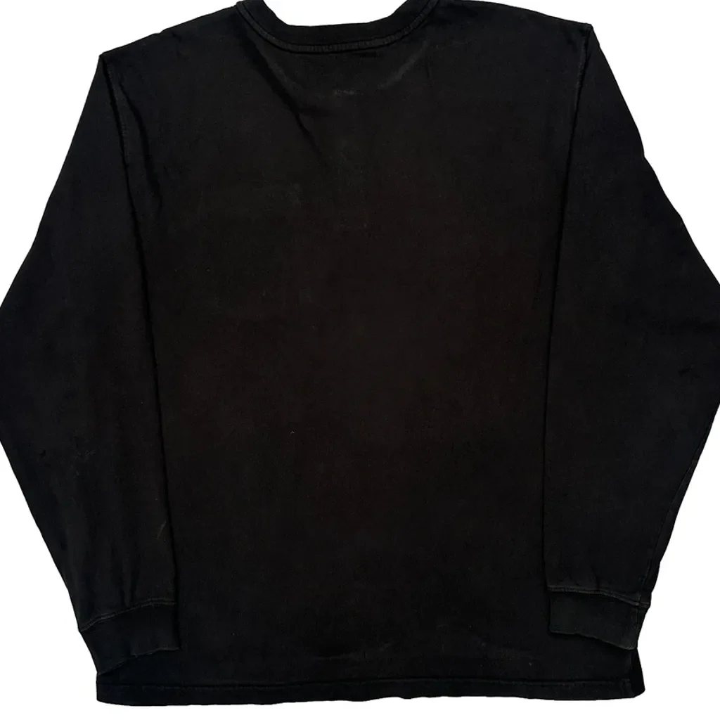 Carhartt Henley Long Sleeve T-Shirt - Large Black Cotton - Image 6