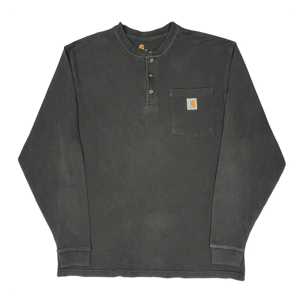 Carhartt Long Sleeve T-Shirt - Medium Black Cotton