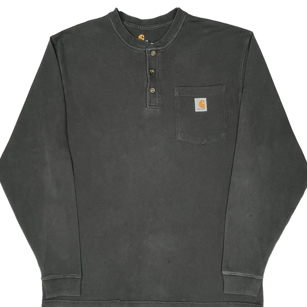 Carhartt Long Sleeve T-Shirt - Medium Black Cotton - Image 5