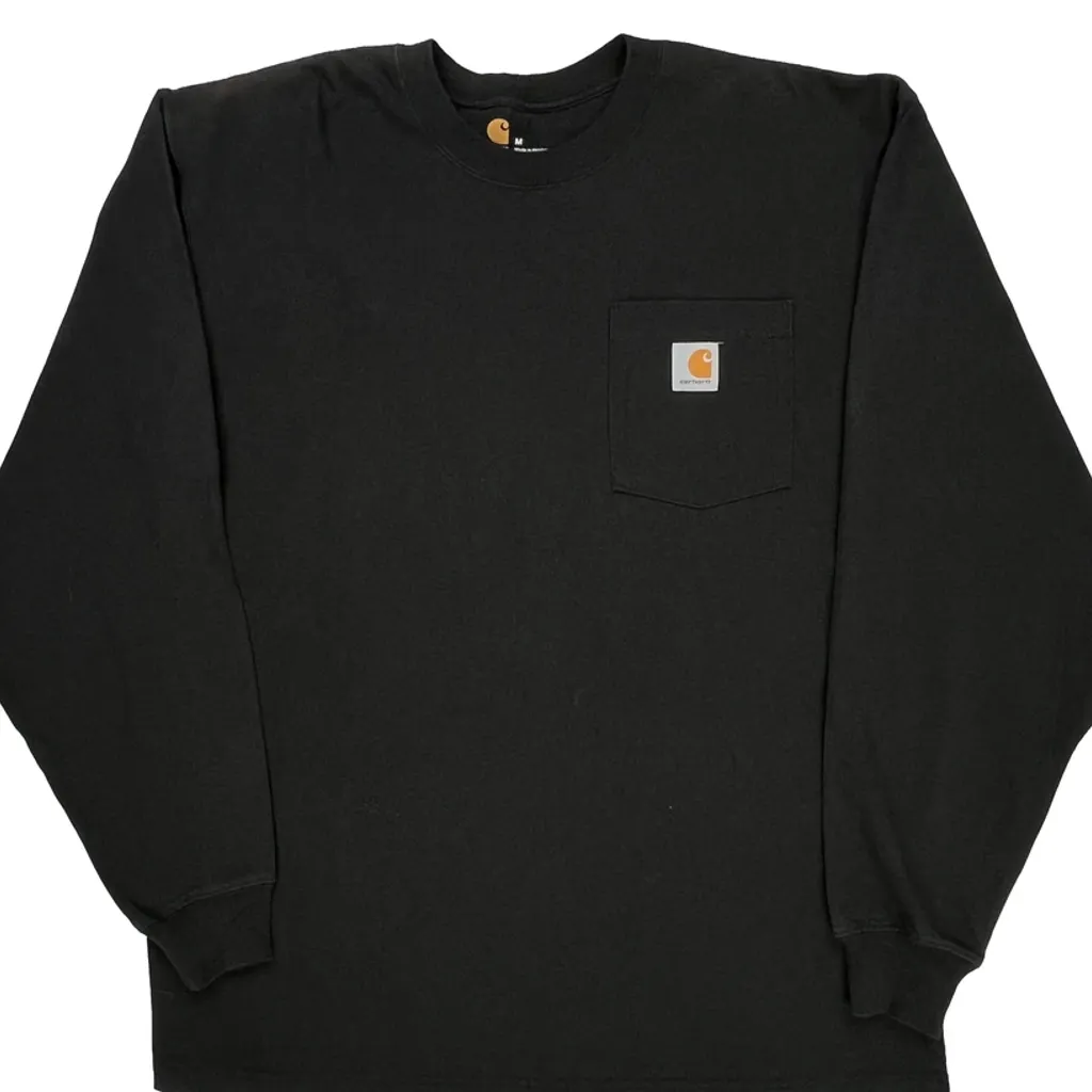 Carhartt Long Sleeve T-Shirt - Medium Black Cotton - Image 4