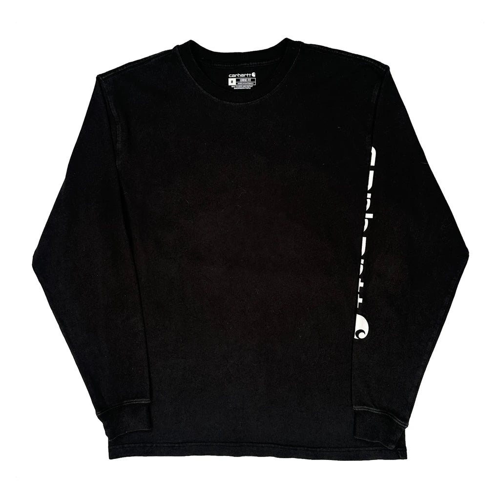 Carhartt Long Sleeve T-Shirt - Medium Black Cotton