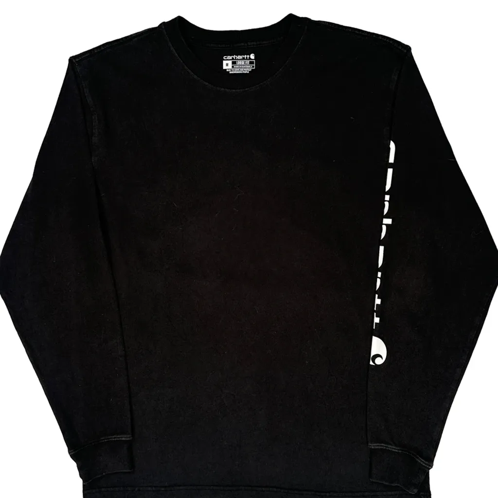 Carhartt Long Sleeve T-Shirt - Medium Black Cotton - Image 4