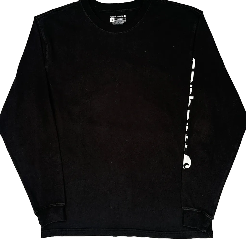 Carhartt Long Sleeve T-Shirt - Medium Black Cotton - Image 5