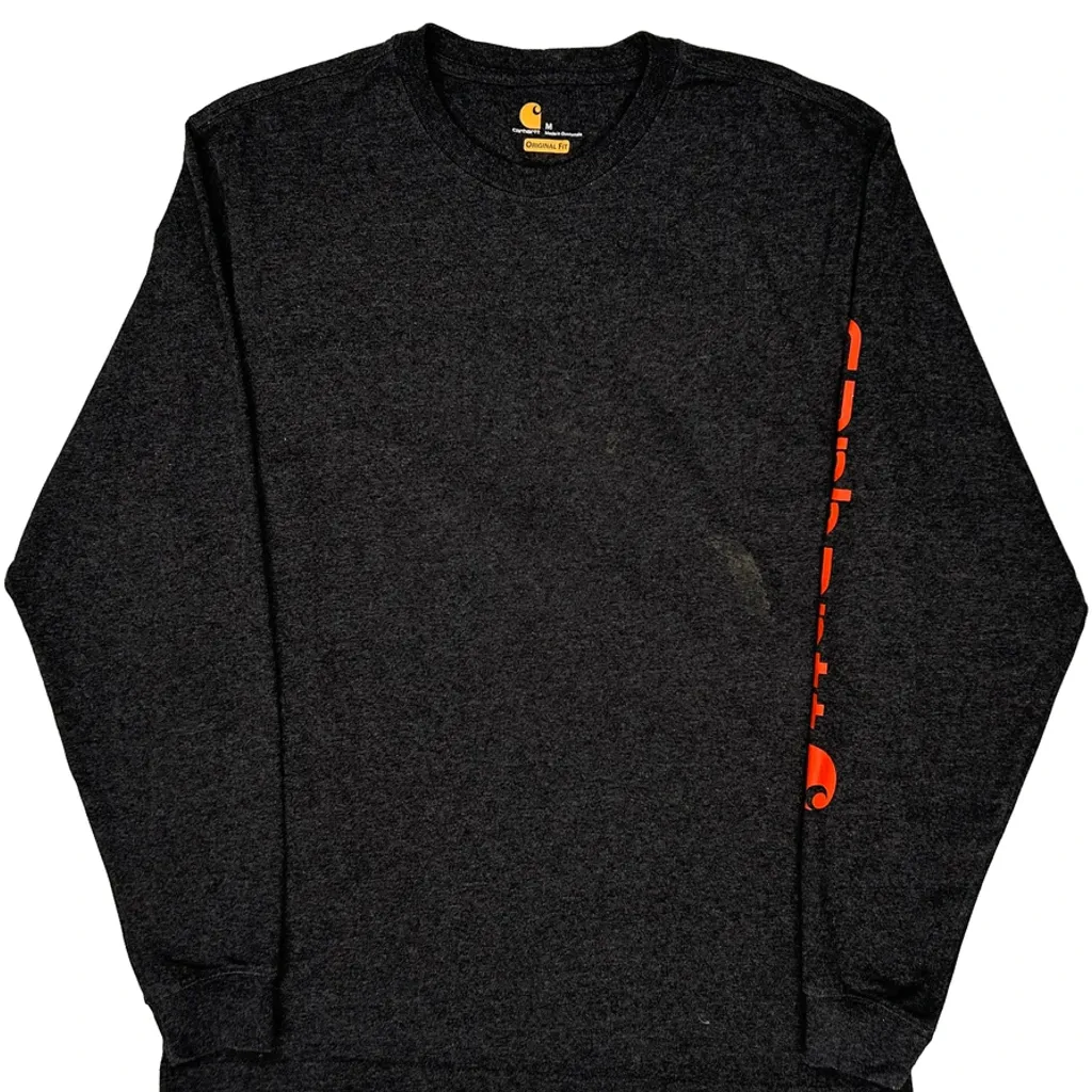Carhartt Long Sleeve T-Shirt - Medium Black Cotton - Image 4