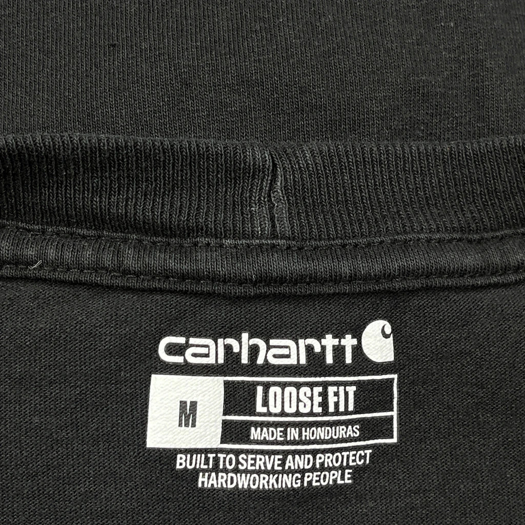 Carhartt Spellout Long Sleeve T-Shirt - Medium Black Cotton - Image 3