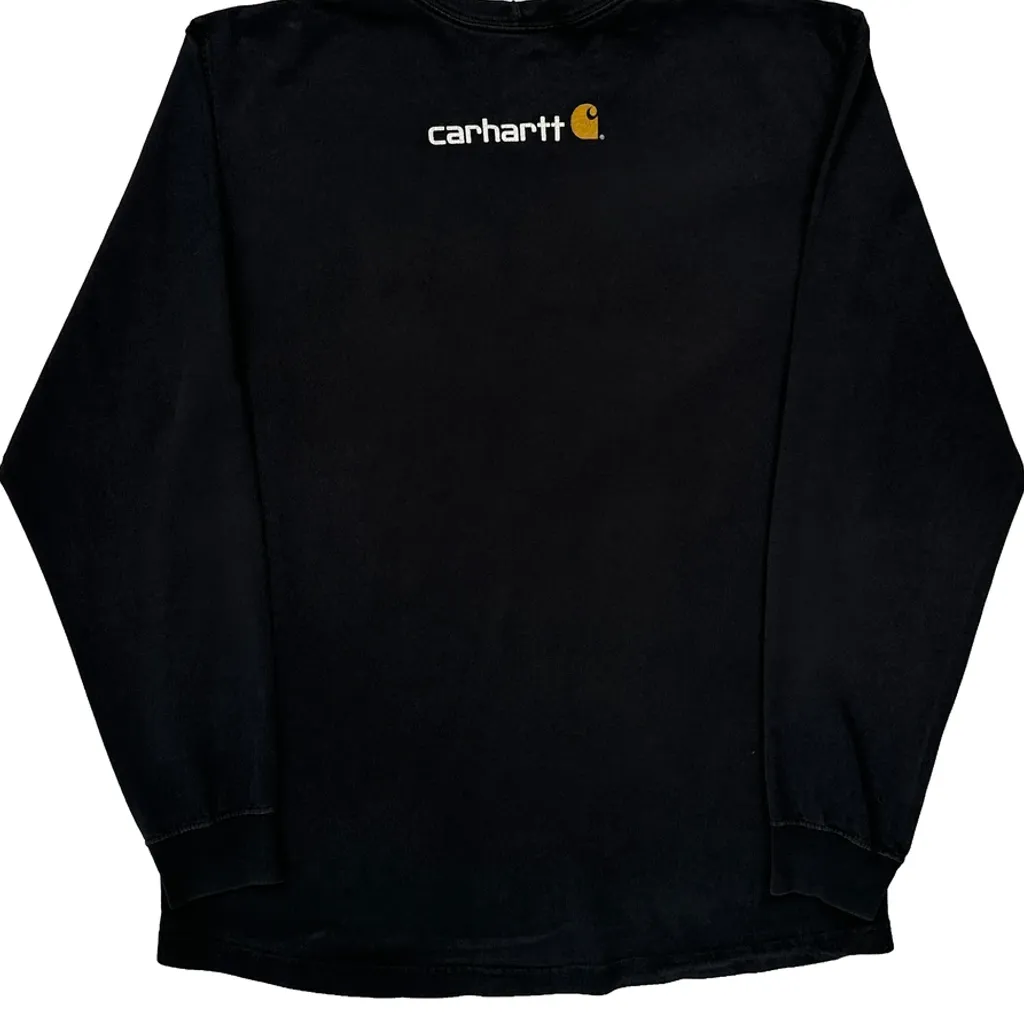 Carhartt Spellout Long Sleeve T-Shirt - Medium Black Cotton - Image 7