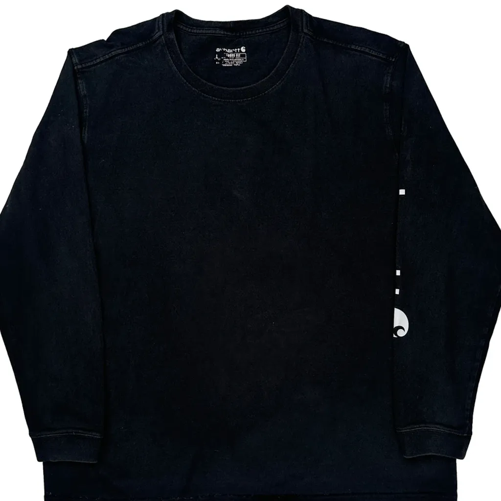 Carhartt Long Sleeve T-Shirt - XL Black Cotton - Image 5