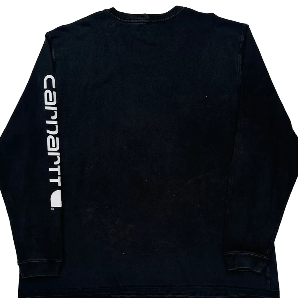 Carhartt Long Sleeve T-Shirt - XL Black Cotton - Image 7