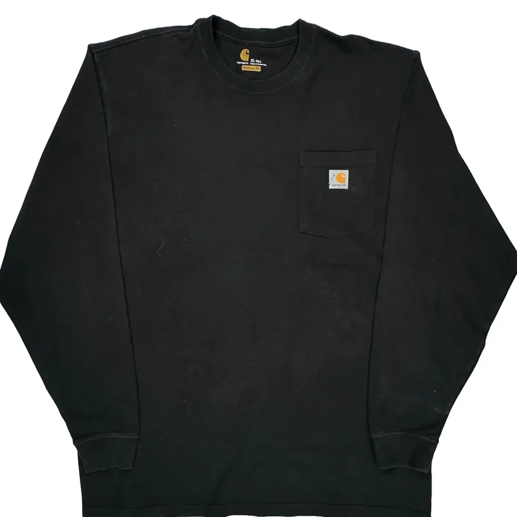 Carhartt Long Sleeve T-Shirt - XL Black Cotton - Image 5