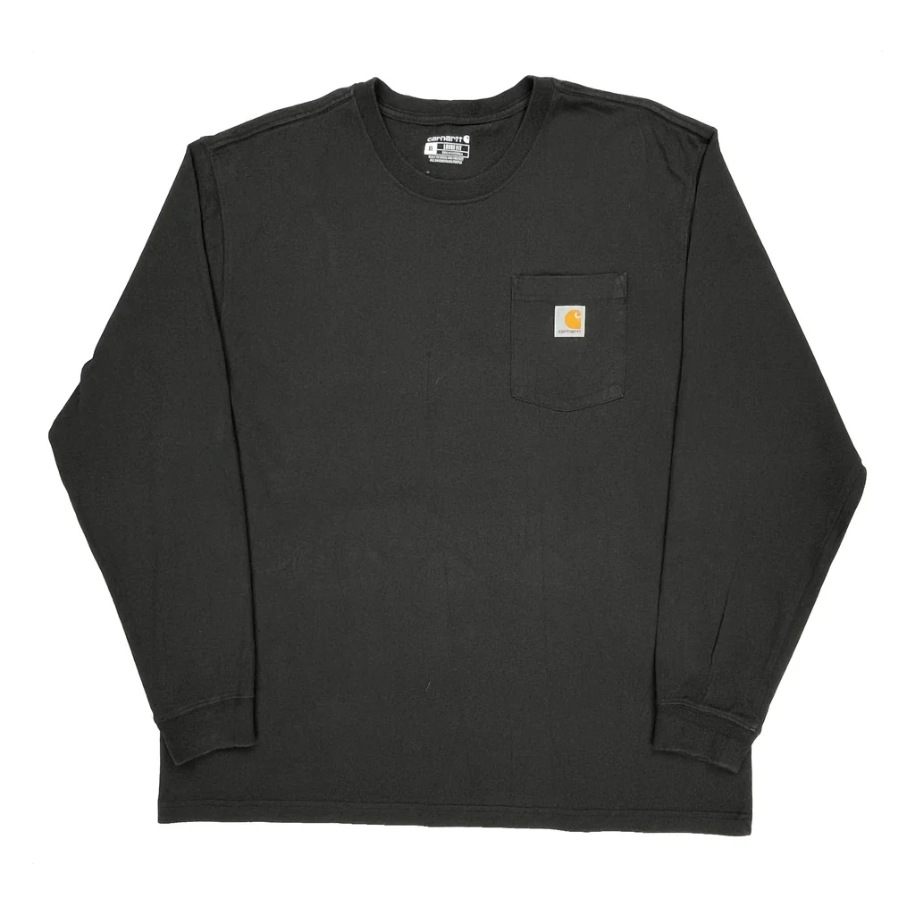 Carhartt Long Sleeve T-Shirt - XL Black Cotton