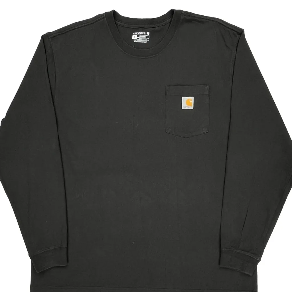 Carhartt Long Sleeve T-Shirt - XL Black Cotton - Image 5