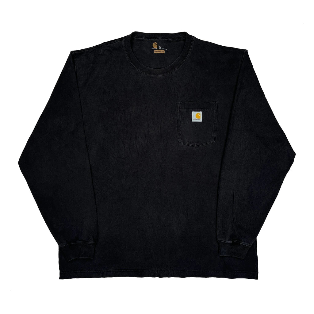 Carhartt Long Sleeve T-Shirt - XL Black Cotton