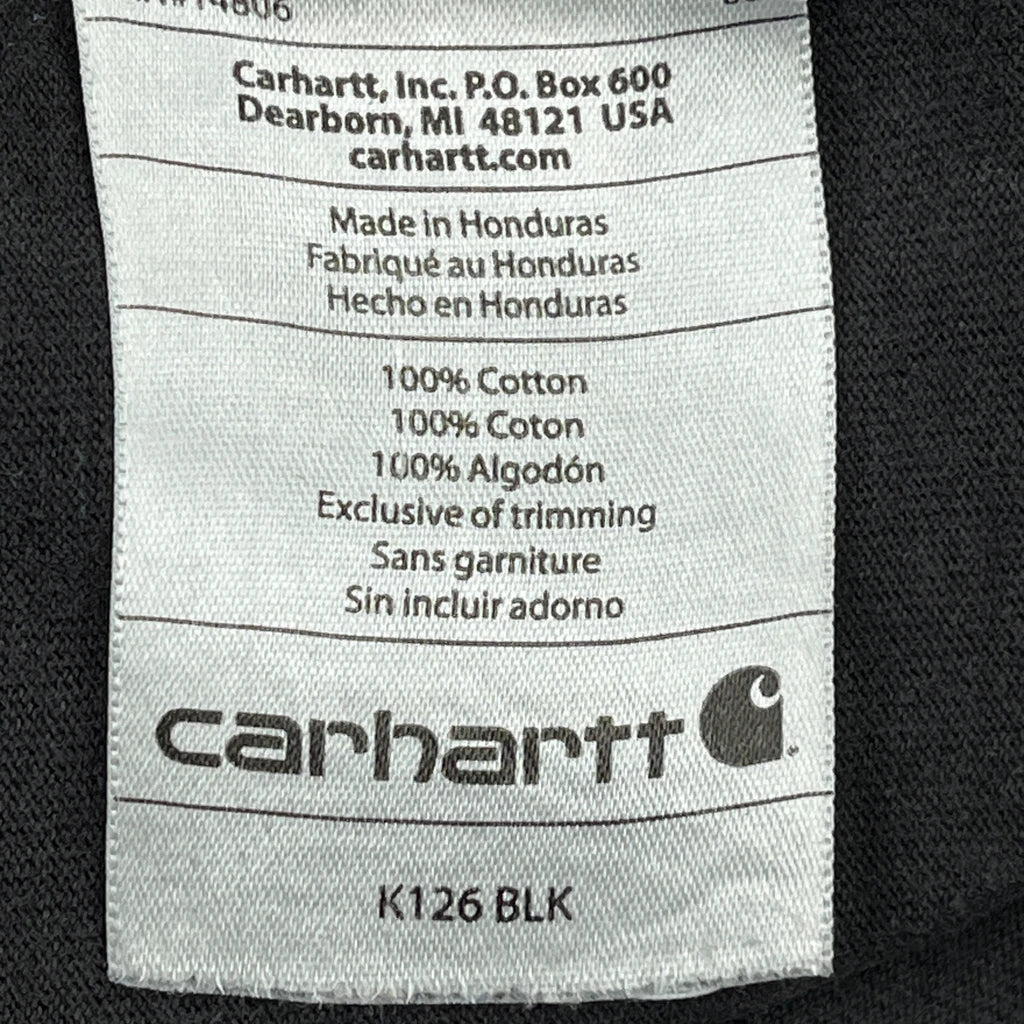 Carhartt Long Sleeve T-Shirt - XL Black Cotton - Image 4