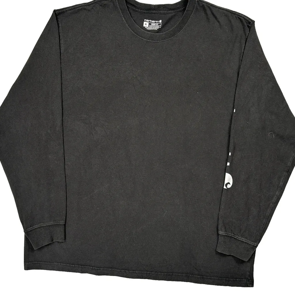 Carhartt Long Sleeve T-Shirt - XL Black Cotton - Image 5