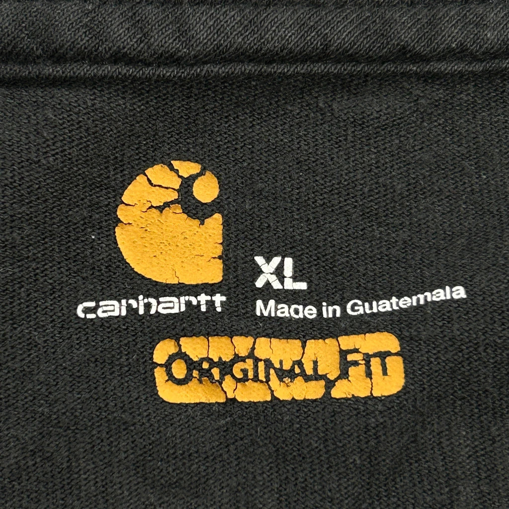 Carhartt Spellout Long Sleeve T-Shirt - XL Black Cotton - Image 3