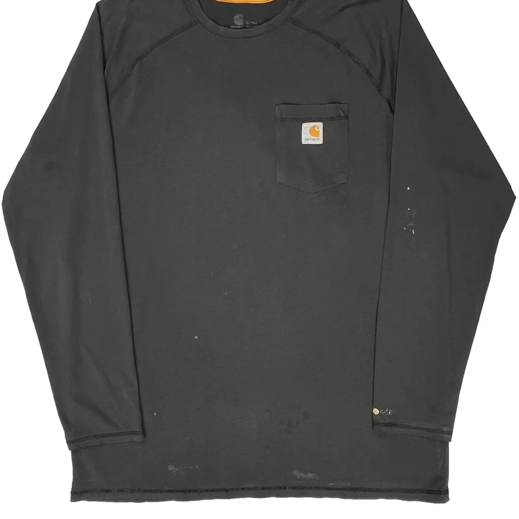 Carhartt Long Sleeve T-Shirt - XL Black Polyester - Image 5