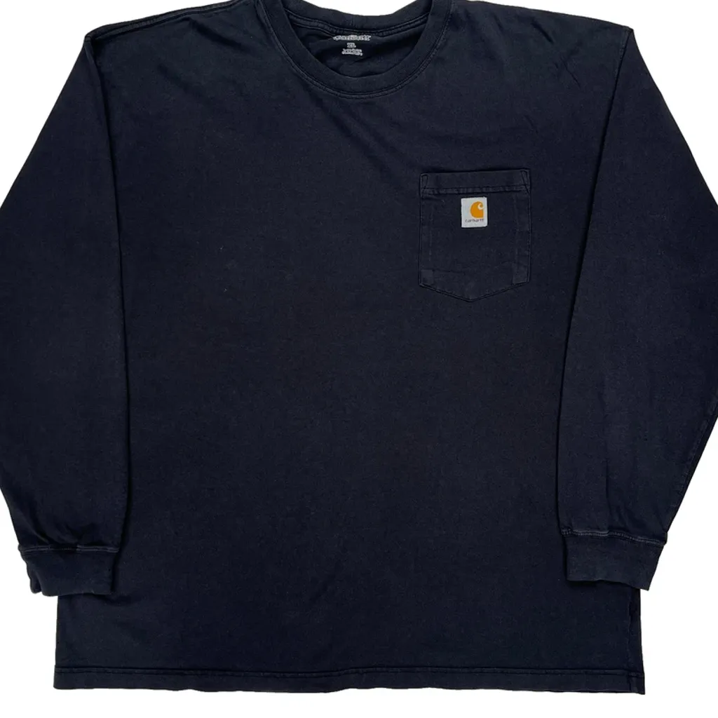 Carhartt Long Sleeve T-Shirt - XL Black Cotton - Image 4