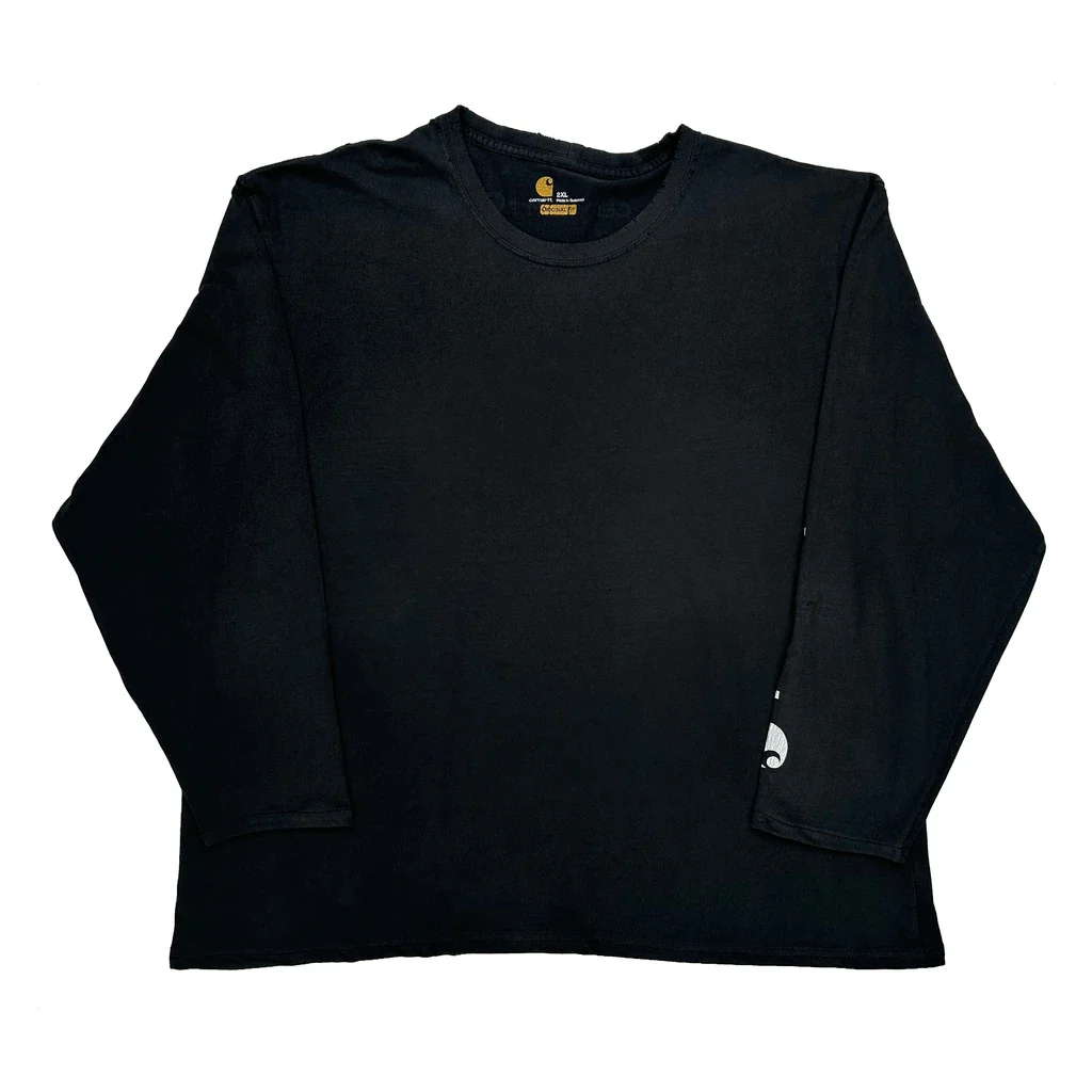 Carhartt Spellout Long Sleeve T-Shirt - 2XL Black Cotton
