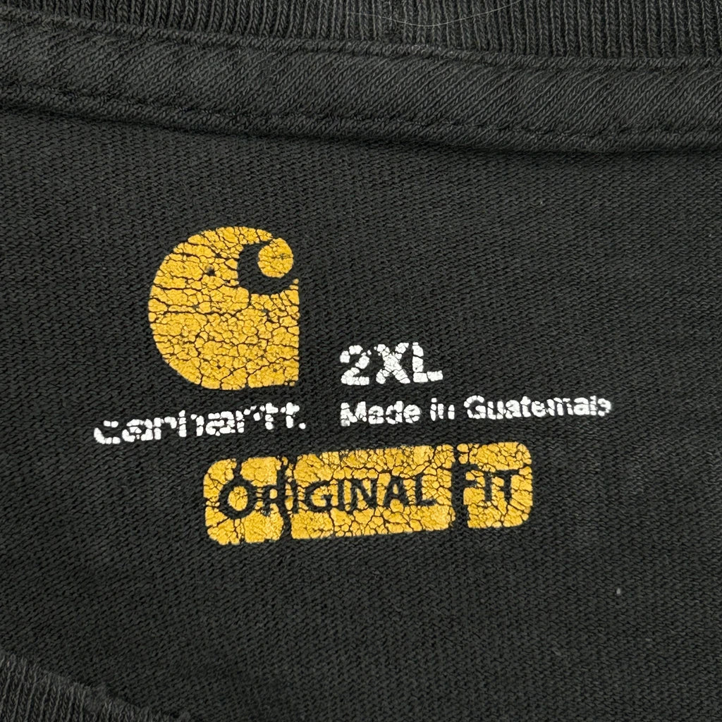 Carhartt Spellout Long Sleeve T-Shirt - 2XL Black Cotton - Image 3