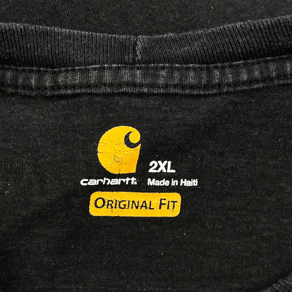 Carhartt Long Sleeve T-Shirt - 2XL Black Cotton - Image 3
