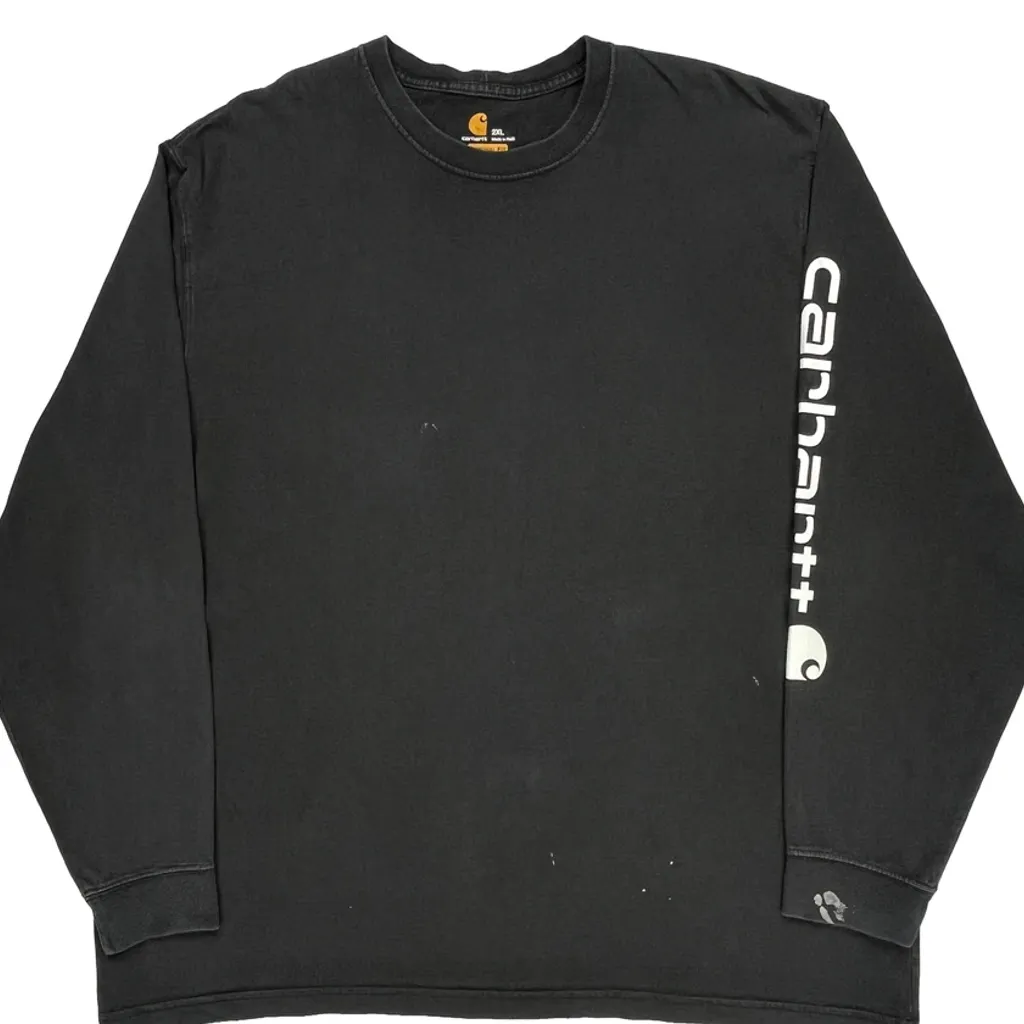 Carhartt Long Sleeve T-Shirt - 2XL Black Cotton - Image 4