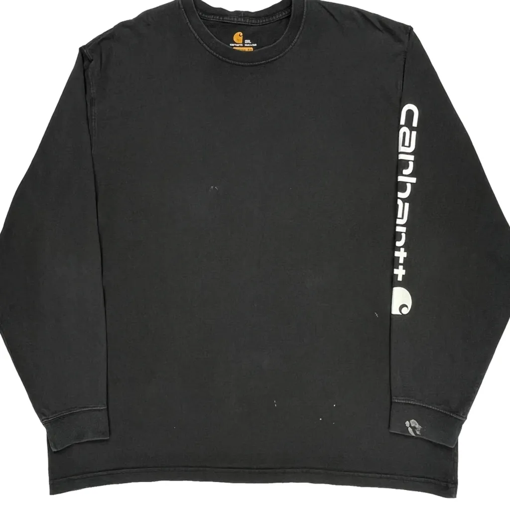 Carhartt Long Sleeve T-Shirt - 2XL Black Cotton - Image 5