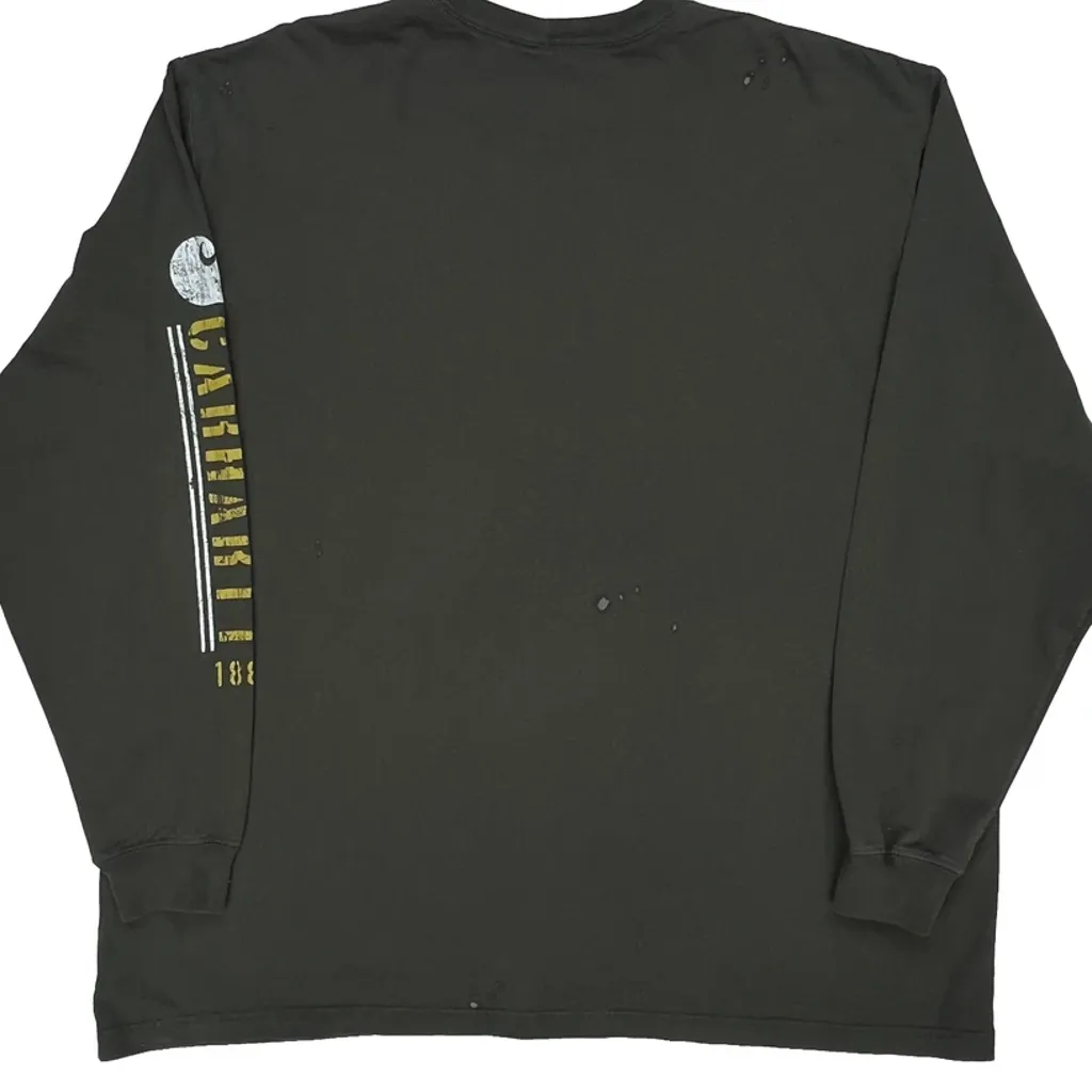 Carhartt Long Sleeve T-Shirt - 2XL Black Cotton - Image 6