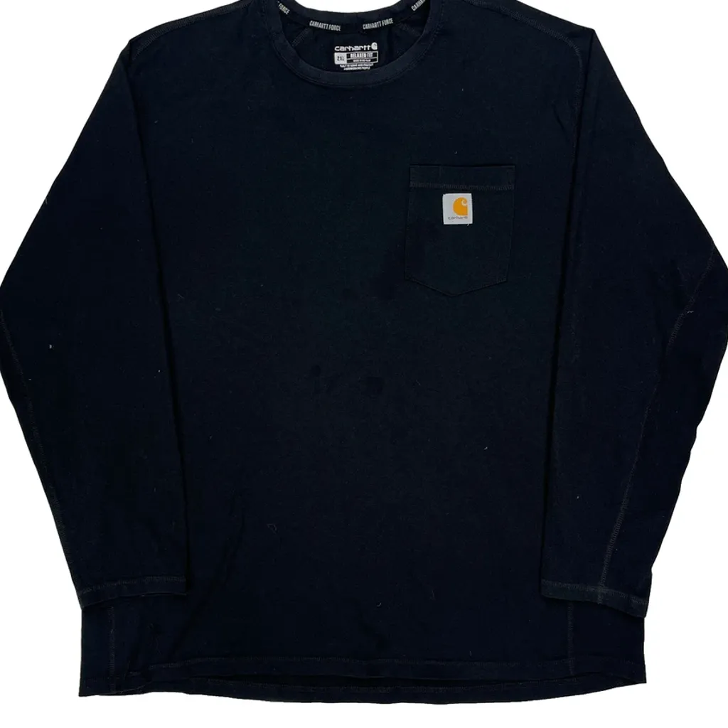 Carhartt Long Sleeve T-Shirt - 2XL Black Cotton - Image 4
