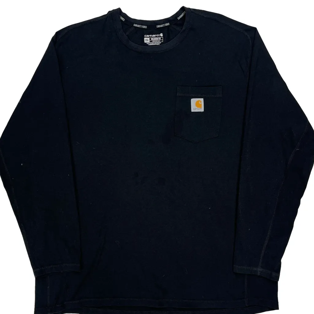 Carhartt Long Sleeve T-Shirt - 2XL Black Cotton - Image 5
