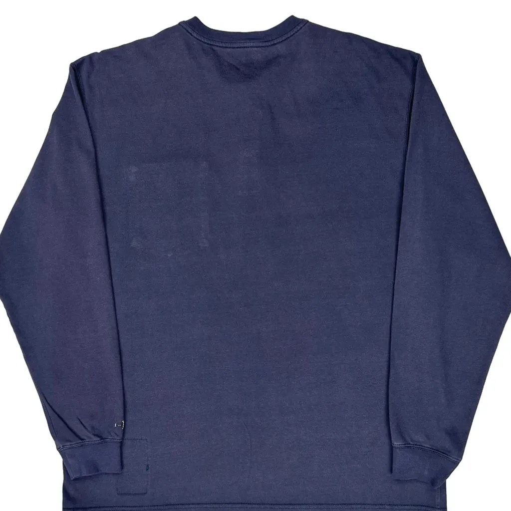 Carhartt Henley Long Sleeve T-Shirt - Large Blue Cotton - Image 7