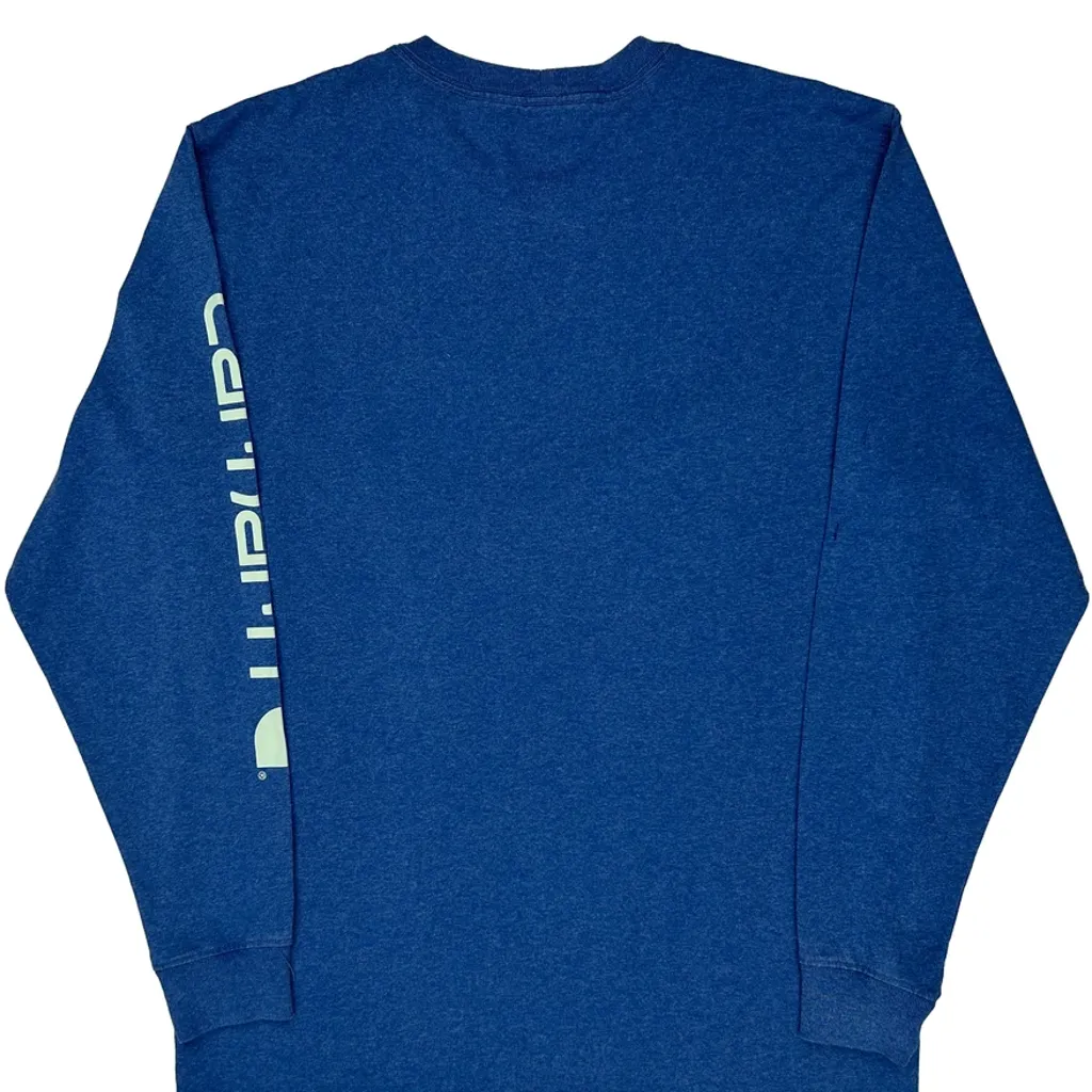 Carhartt Long Sleeve T-Shirt - Medium Blue Cotton - Image 7
