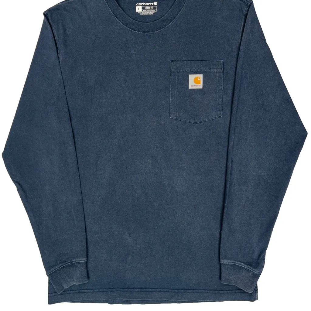 Carhartt Long Sleeve T-Shirt - Small Blue Cotton - Image 4