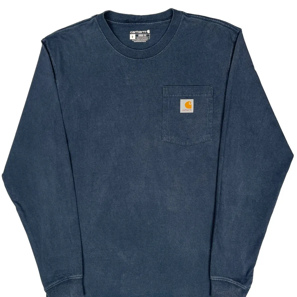 Carhartt Long Sleeve T-Shirt - Small Blue Cotton - Image 5
