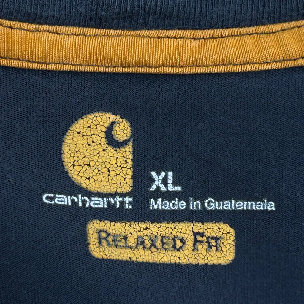Carhartt Long Sleeve T-Shirt - XL Blue Cotton - Image 3