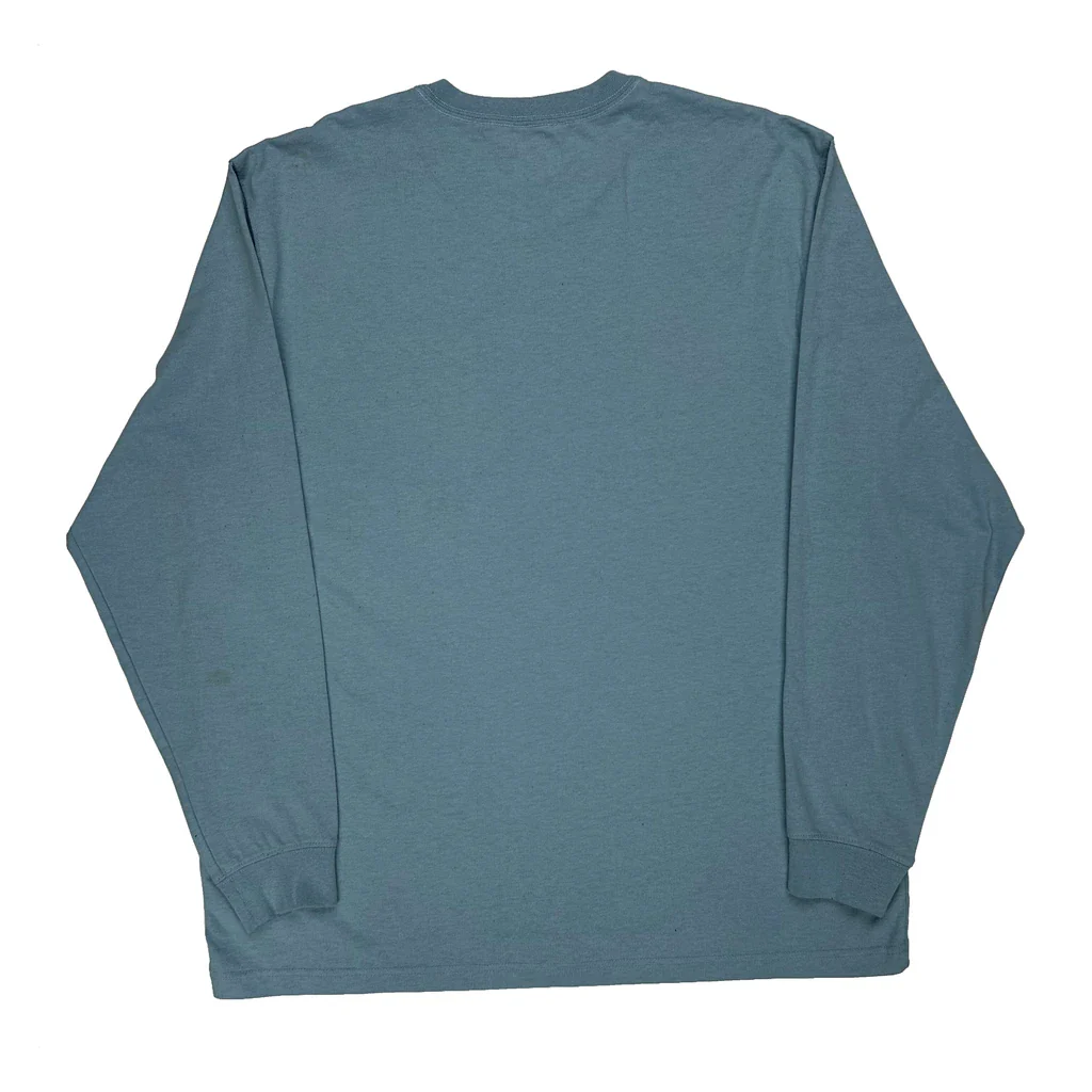 Carhartt Long Sleeve T-Shirt - XL Blue Cotton - Image 2