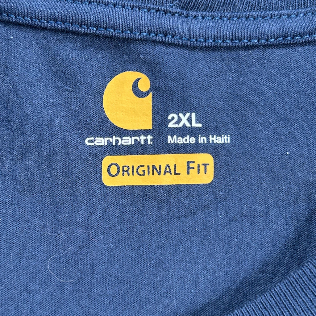 Carhartt Long Sleeve T-Shirt - 2XL Blue Cotton - Image 3