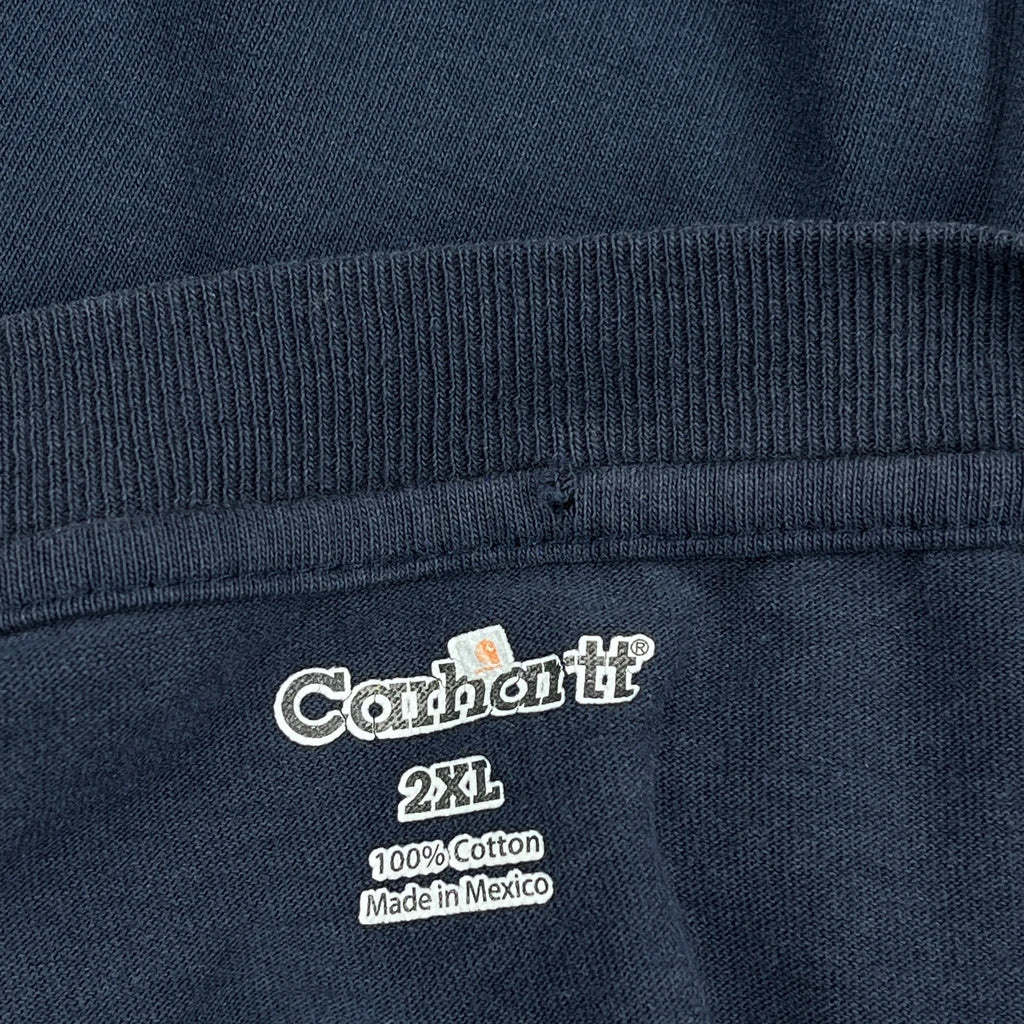 Carhartt Long Sleeve T-Shirt - 2XL Blue Cotton - Image 3