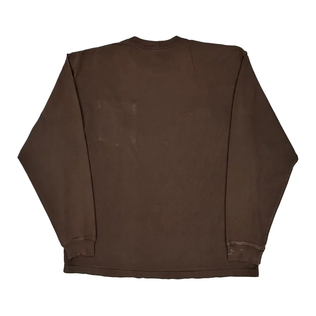 Carhartt Long Sleeve T-Shirt - Large Brown Cotton - Image 2