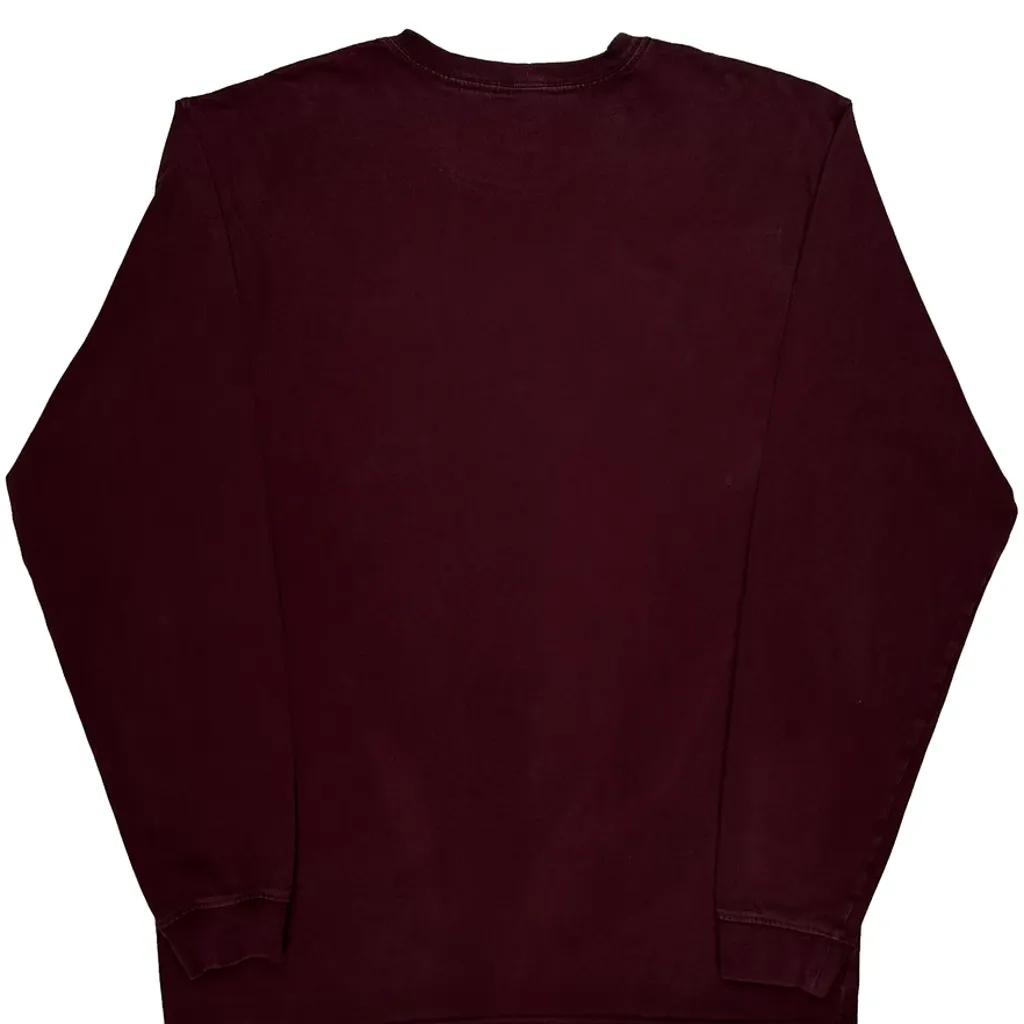 Carhartt Tall Long Sleeve T-Shirt - Large Burgundy Cotton - Image 6