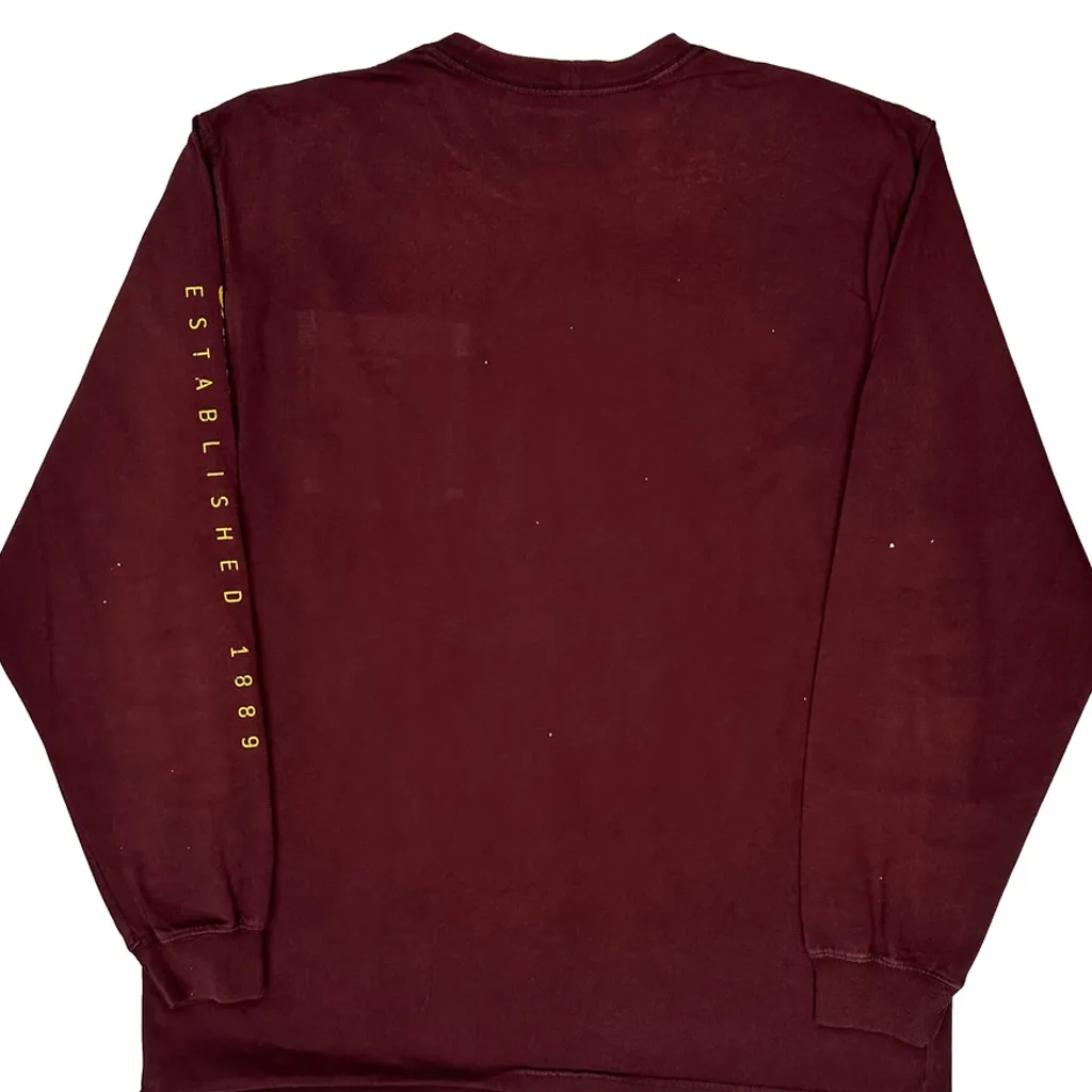 Carhartt Long Sleeve T-Shirt - Large Burgundy Cotton - Image 7