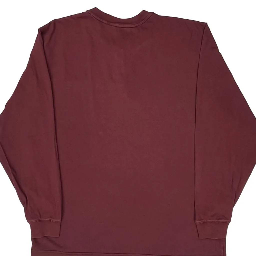 Carhartt Long Sleeve T-Shirt - XL Burgundy Cotton - Image 6