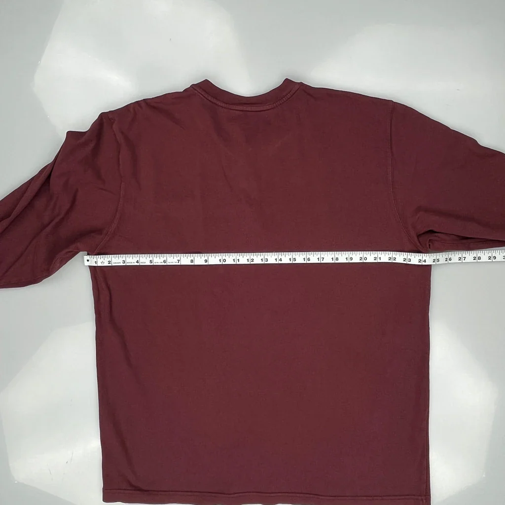 Carhartt Long Sleeve T-Shirt - XL Burgundy Cotton - Image 3