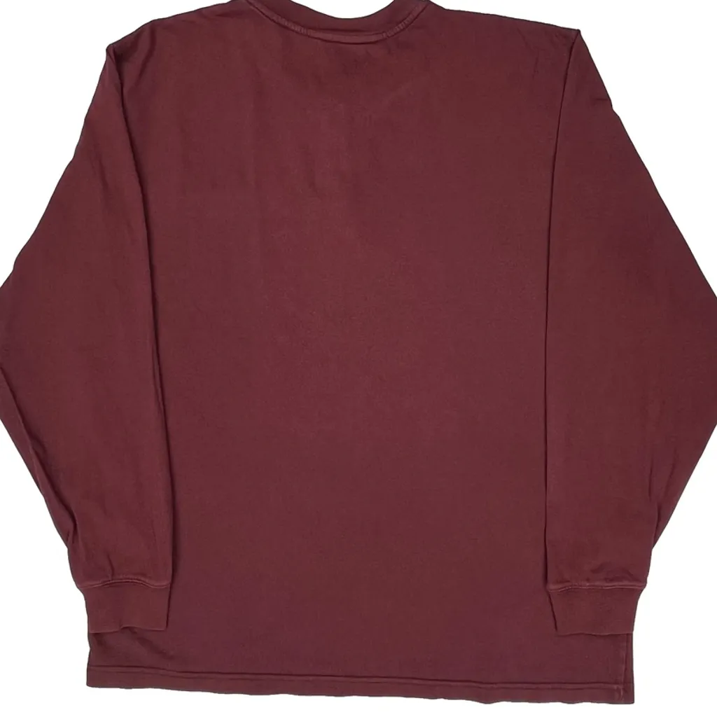 Carhartt Long Sleeve T-Shirt - XL Burgundy Cotton - Image 7